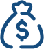 Outline of money bag with money sign