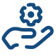 Outline of hand holding out service symbol