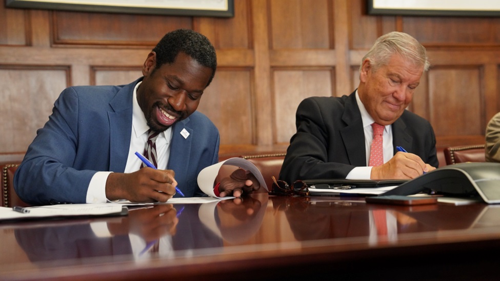 Deputy Under Secretary Eric Morrissette at a public signing 